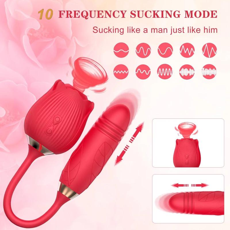 Rose Toy for Woman - 2 In 1 Vibrator and Adult Sex Toys with Vibrating Egg, G Spot Toy Accessories for Adults Couples -MMQ