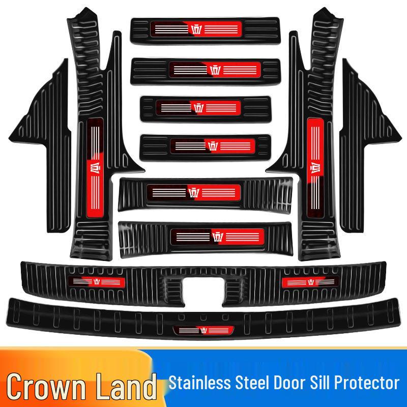Toyota Crown Lu Fang Door Sill Strips & Trunk Protector Stainless Steel Modification Kit