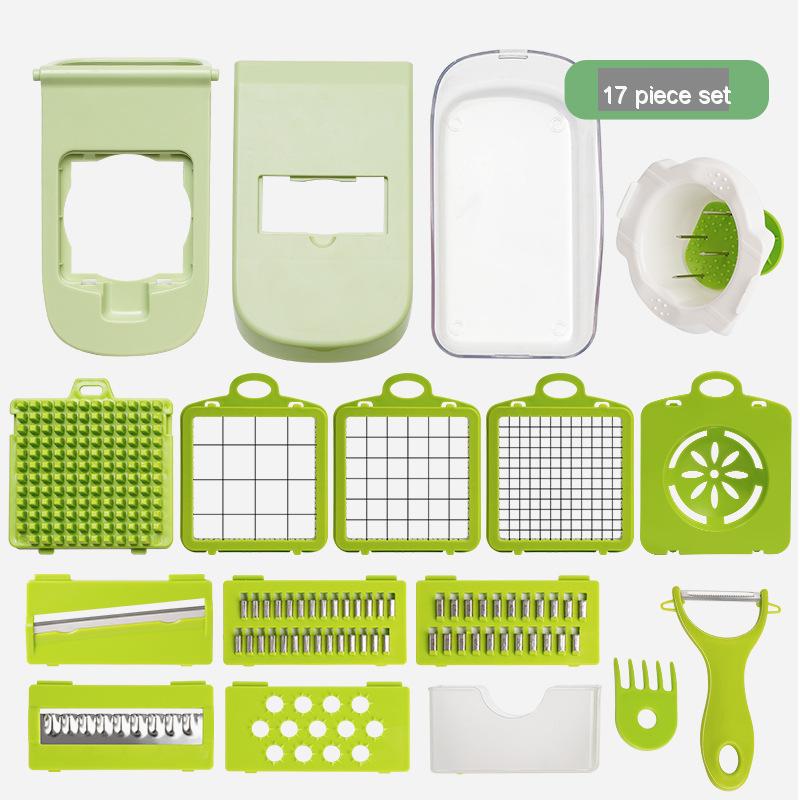 Kitchen Vegetable Chopper Multifunctional Household Vegetable Chopper Potato Slicer Salad Dicer Grinder Handle Type Food Pulveri