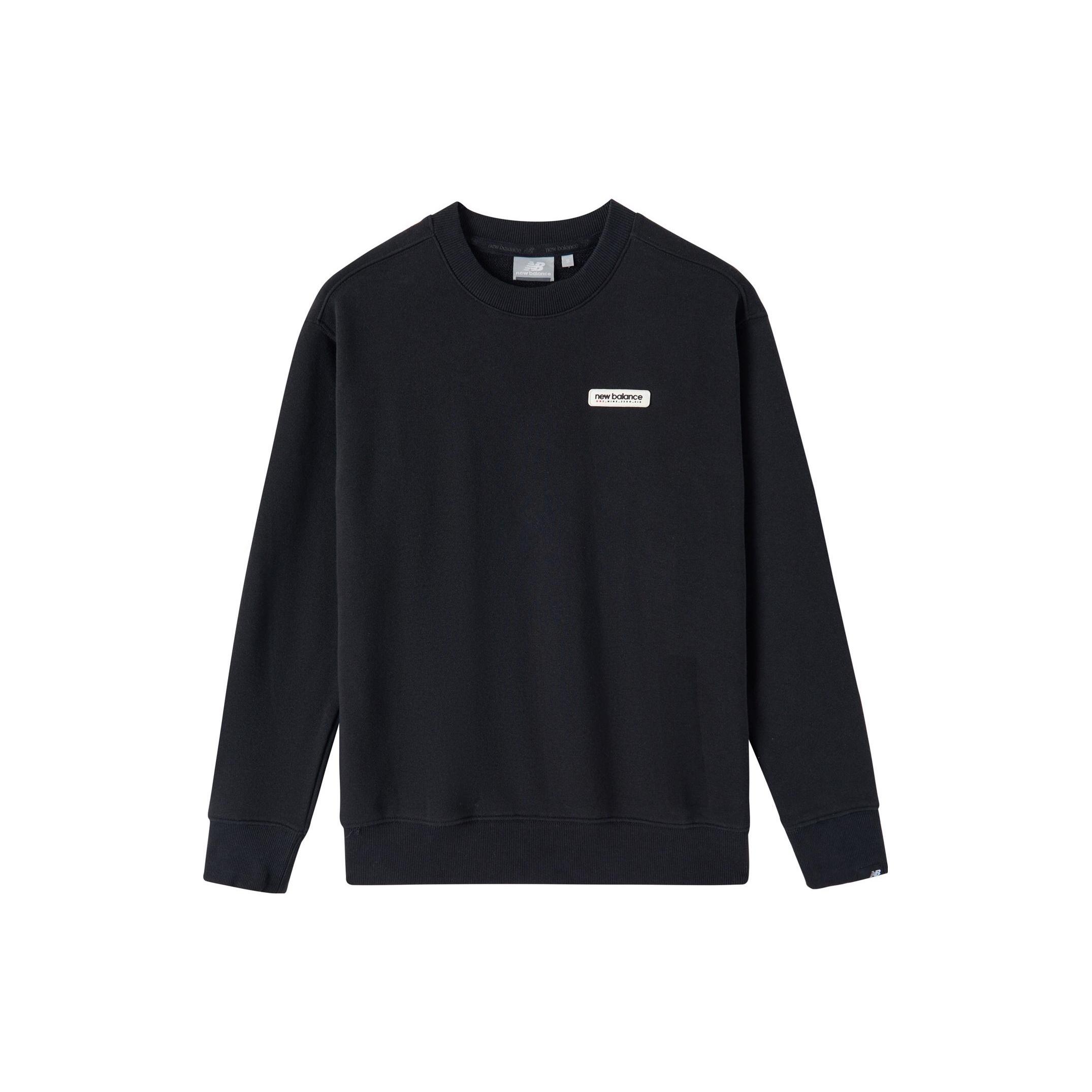(WMNS) New Balance Logo Sweatshirts Asia Sizing Black White Women s NC734062-BK S