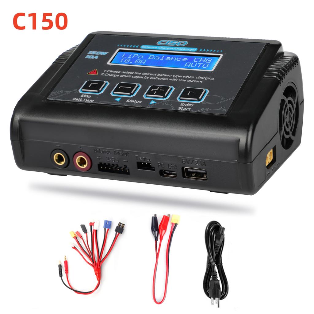 Battery Charger C150 AC DC 150W 10A Discharger for LiPo LiHV LiFe Lilon NiCd NiMh Pb Batteries Lipo Charger Balance Charger