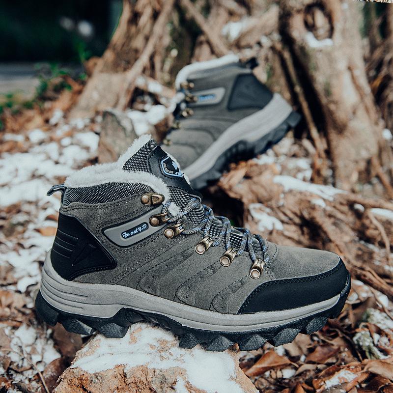 Winter velvet snow boots travel hiking warm large size cotton hiking shoes outdoor shoes