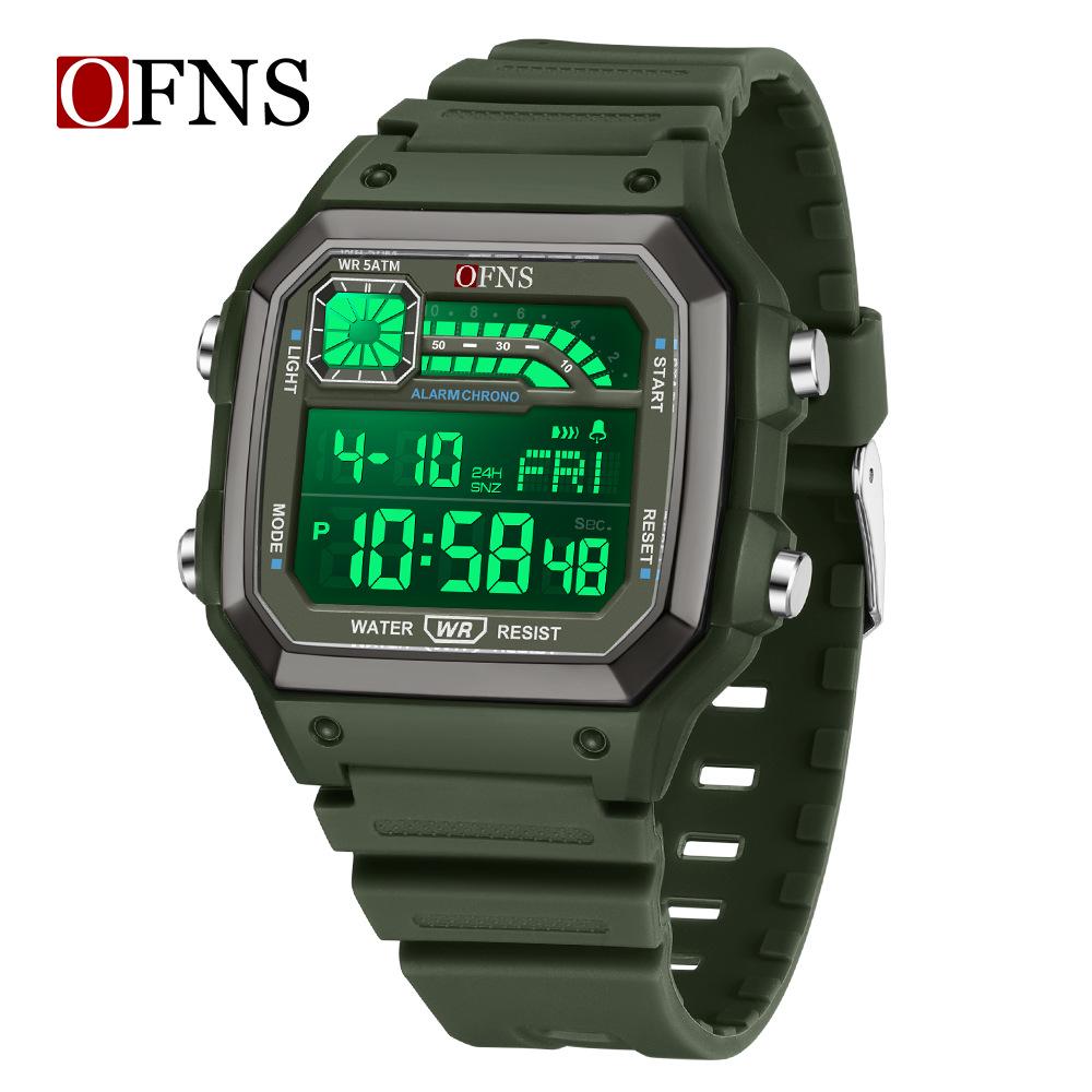 Sanda Men s Casual Waterproof Multi-Functional Alarm Clock Square Watch for Students