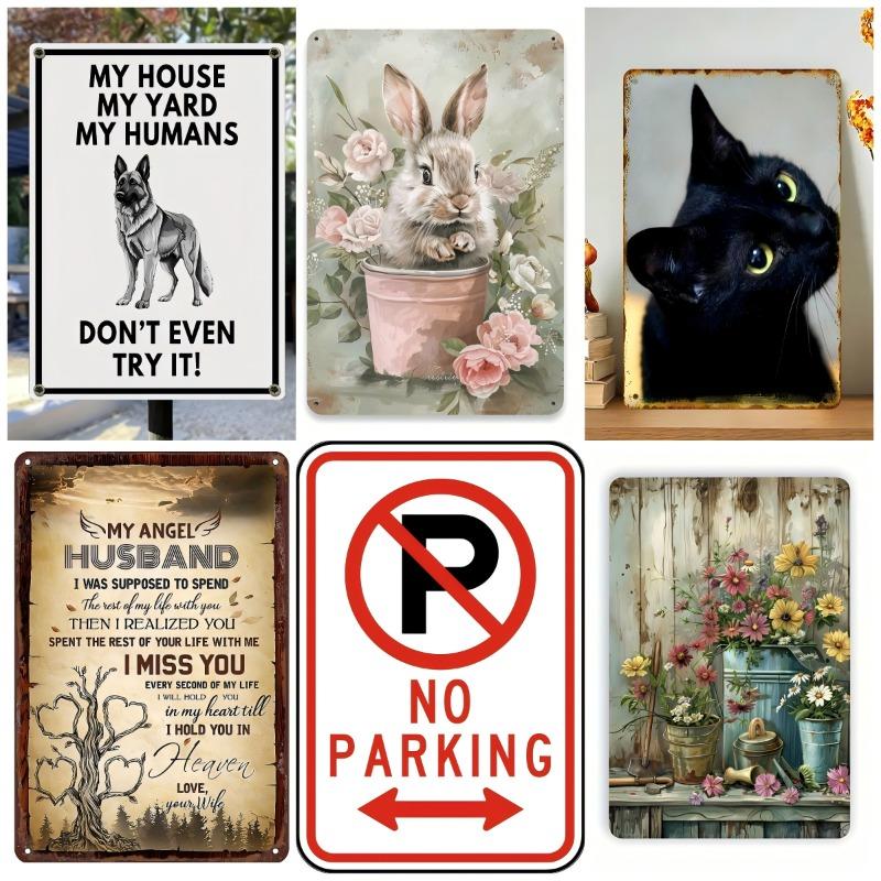 2D Flat Vintage Inspired Iron Metal Sign with Durable Construction and Rust-Resistant Coating for Room Decor