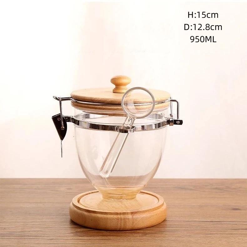 

Прозрачная пластиковая кухонная чашка для кофейных зерен – Герметичный контейнер для хранения S