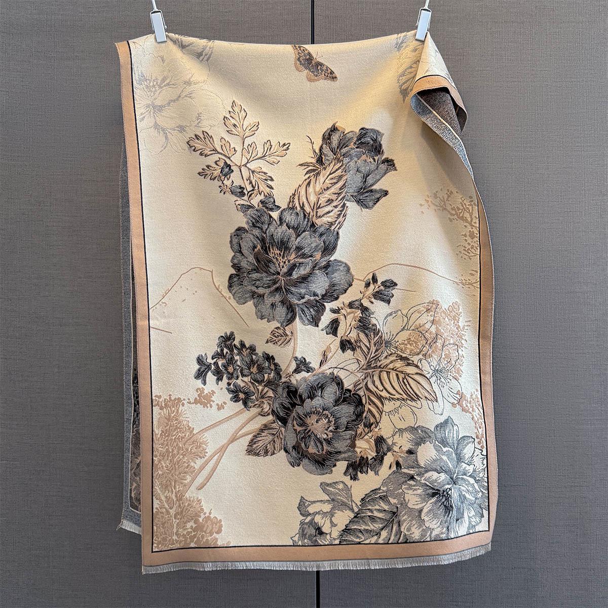 

Кашемир Мягкий Теплый Шаль Пашмина с Бахромой Новый Роскошный Бренд Двусторонний Жаккардовый Шарф Пашмина Зима Морозостойкий Ветрозащитный Плед 190x65cm