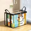 Cute Smile Print Transparent Storage Bin Foldable Waterproof Organizer with Zipper and Handle for Books Toys Clothes