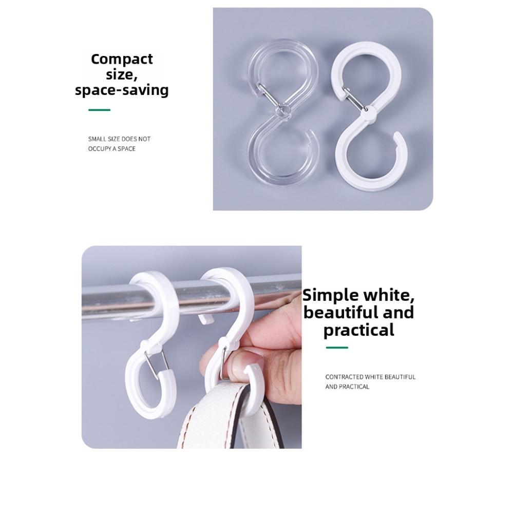 For Kitchen Transparent White S-Hooks Transparent S-shaped Hooks For Home Transparent Plastic Clear Plastic Finish