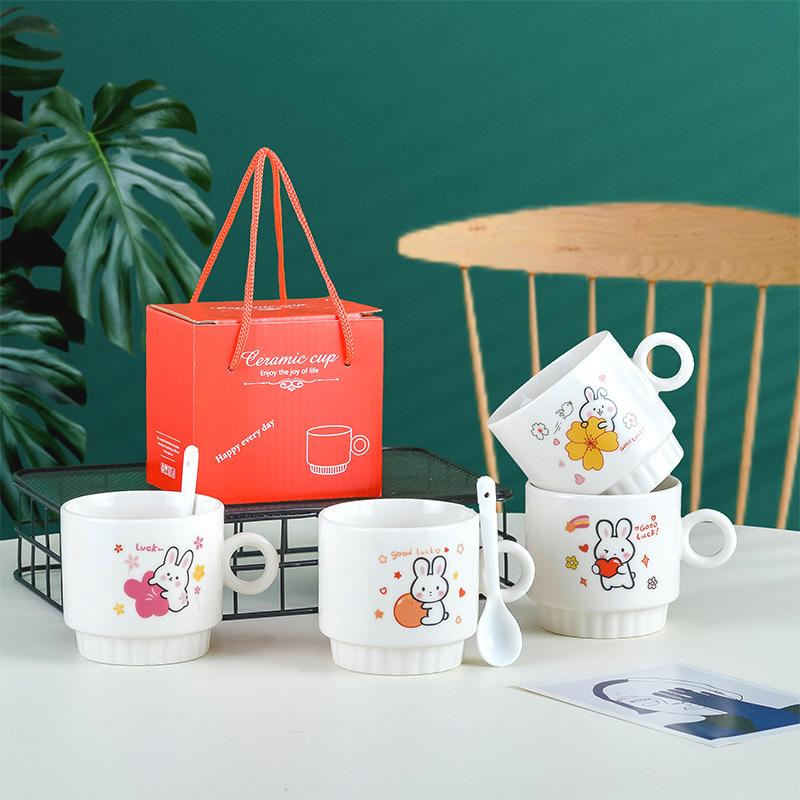 Ceramic Cup Gift Box Set Coffee Cup Creative Event Promotional Gifts Holiday Cup Souvenir