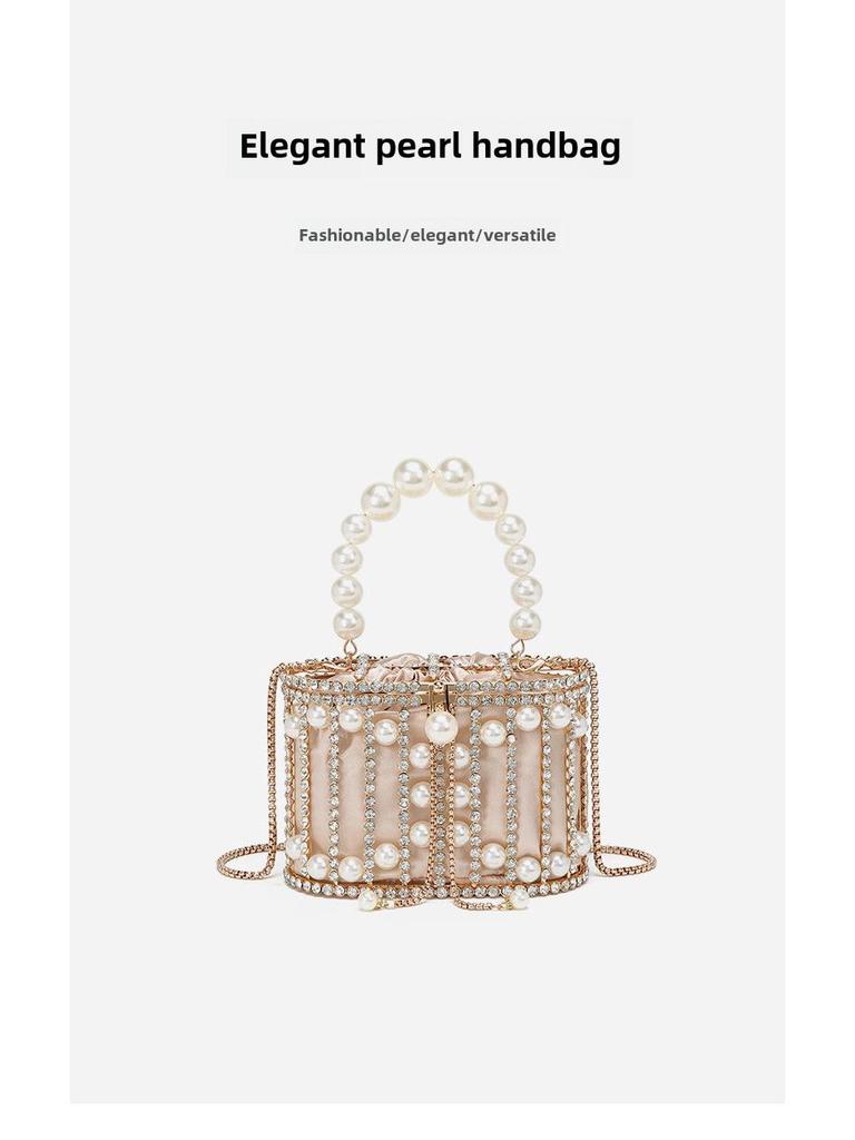 Diamond Pearl Birdcage Handbag: 2025 Fashionable Women's Shoulder Crossbody Bag