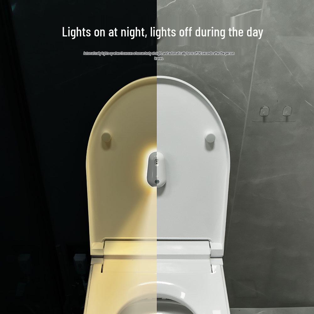 Automatic Purple Light Toilet Sterilization Lamp - Waterproof, Soft Night Light with Sensing Auto-On and Easy Installation.