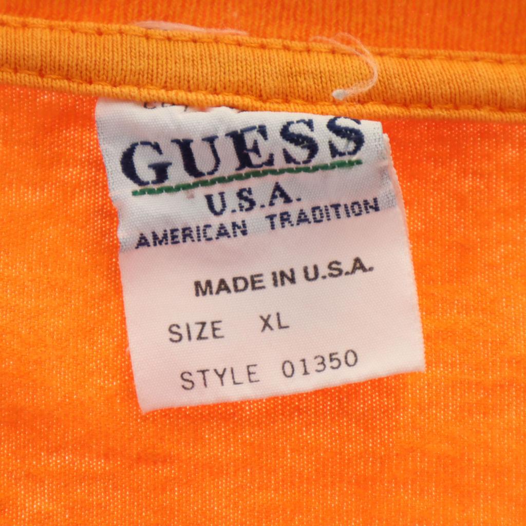 Guess Made in USA Short sleeve T-shirt XL Orange Men's Used
