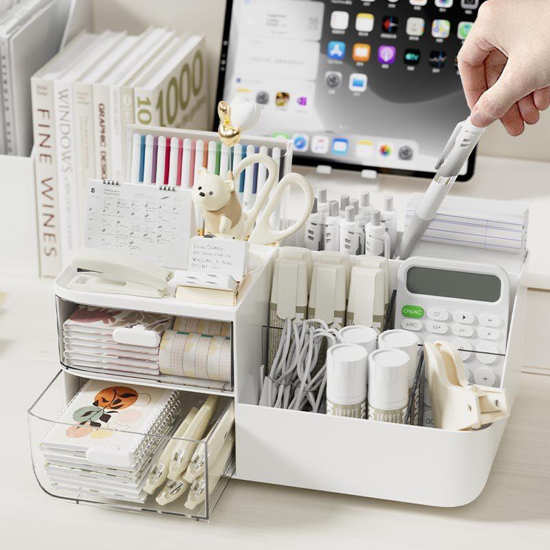Desktop Storage Box Cosmetics Drawer-type Cute Box Office Stationery Organizer Box Study Desk Storage Rack