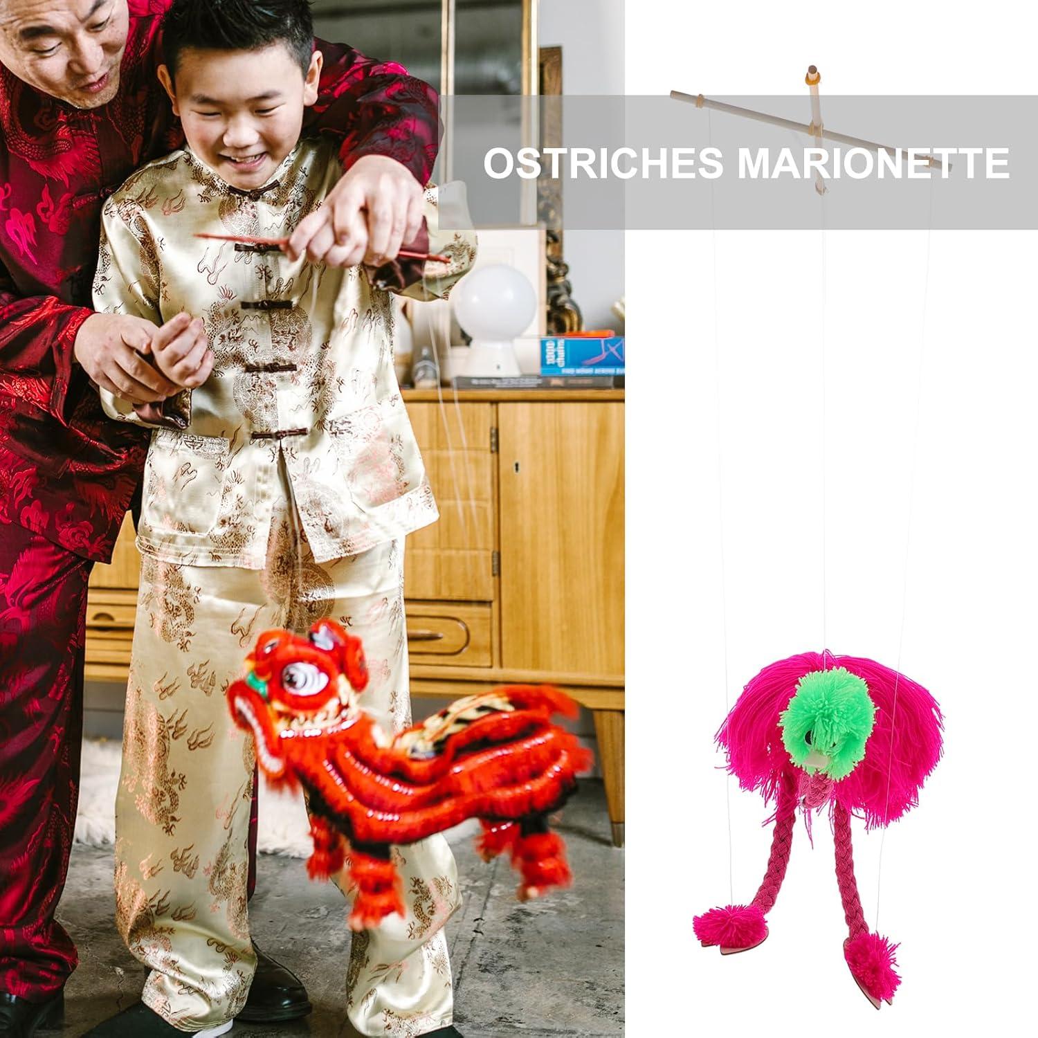 

Смутно Марионетка Страус Плюшевая игрушка для мальчика девочки Интерактивная марионетка на нитках с очаровательным дизайном животного Веселое занятие родитель-мальчик/девочка и