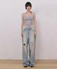 NO EXTRA TOUCH Vintage Dirty Distressed Denim Pants (Light Blue) / 26Sppt005Lb
