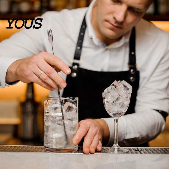 Long Handle Mixing Spoon Dual Head Bar Spoon, Cocktail Stirrers with Handle, Spiral Anti Slip Stainless Steel Drink Trident Tip for Coffee Drinks Tool