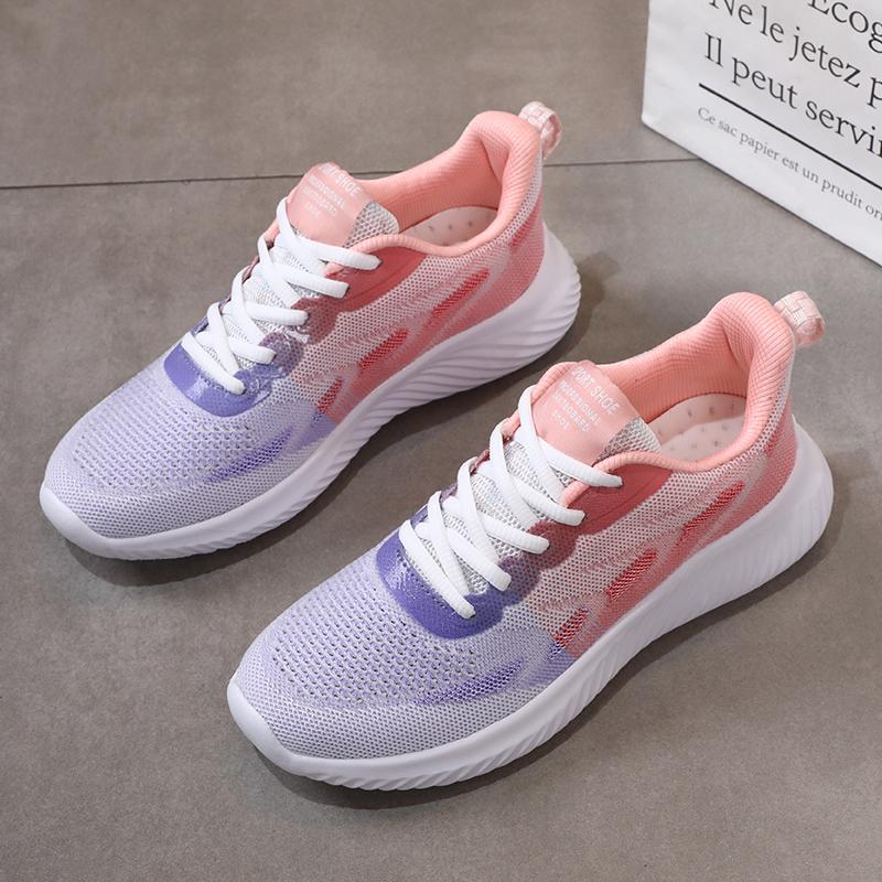 Fashion Black Women Sports Shoes with Soft Soles Lightweight and Non Slip Student Running Mesh Breathable Casual Basket Tennis Athletic