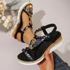 Fashion Sandals for Women Fashion T-Strap Platform Sandals Summer Bohemian Style Sandals Fashion Wedge Sandal Women Leisure Beach Shoes