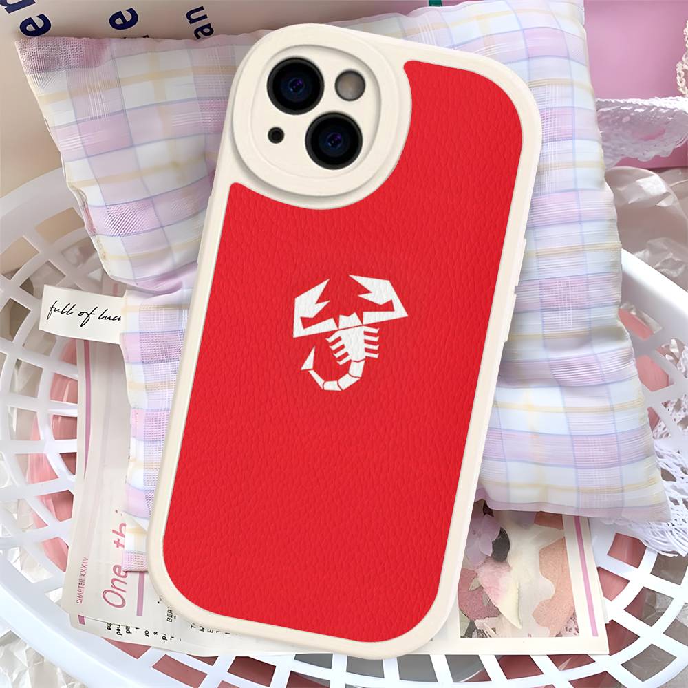 

A-AbarthS-S LOGO Leather Phone Case For iPhone 16 15 14 17 Pro Max 11 12 Mini Plus Soft Shell iPhone 15 plus