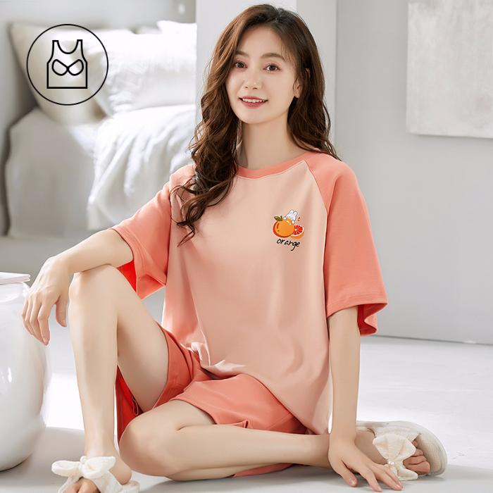 

Летняя пижама с нагрудником, комплект для женщин, хлопковая футболка с коротким рукавом и принтом из мультфильмов + шорты, женская повседневная домашняя одежда XXL