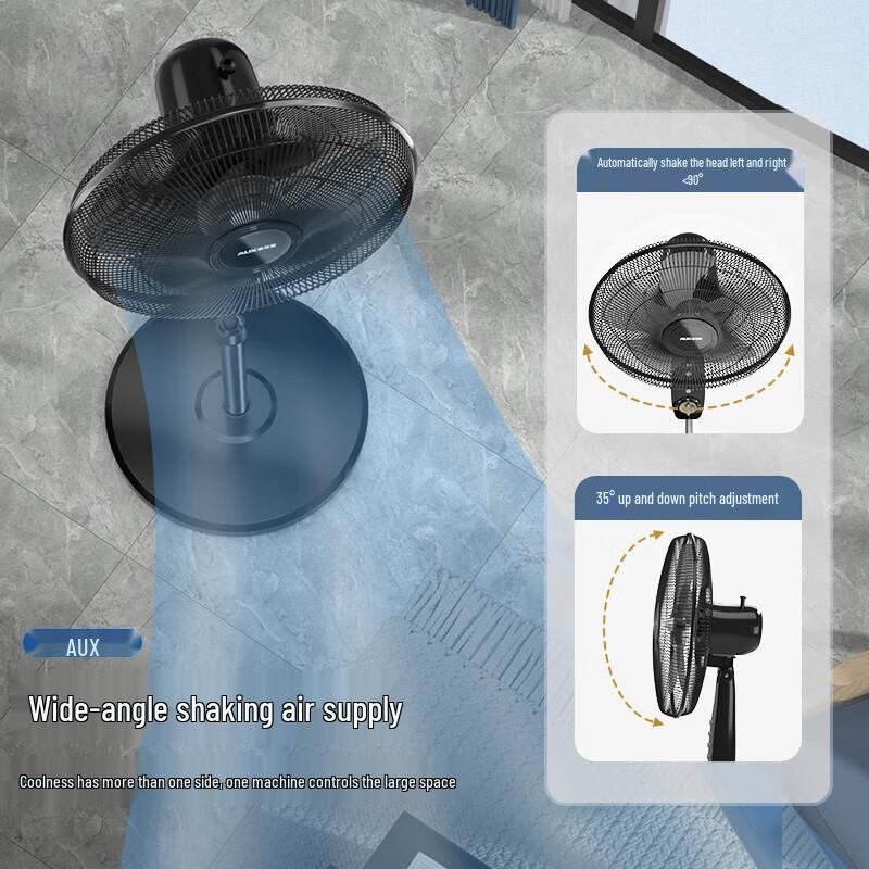 AUX 16-inch Remote Control Floor Fan CN plug (adapter included)