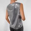 Summer new silver V-neck vest women's casual breathable sleeveless top