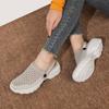 Women Round-toe Half Slippers Breathable Mesh 2 in 1 Slippers Ladies Elastic Casual Walking Shoes Lightweight Slip-ons