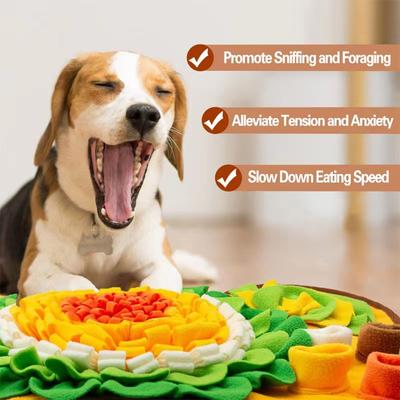 Flower-Shaped Pet Dog Sniffing Mat Puzzle Hidden Food Mat Decompression Sniffing Slow Food Training Carpet Leakage Food Toy