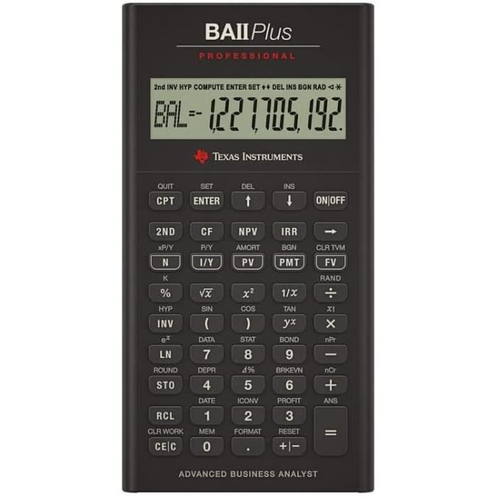 Calculatrice financière - BA II Plus™ Professional - Noir - LCD - Pile