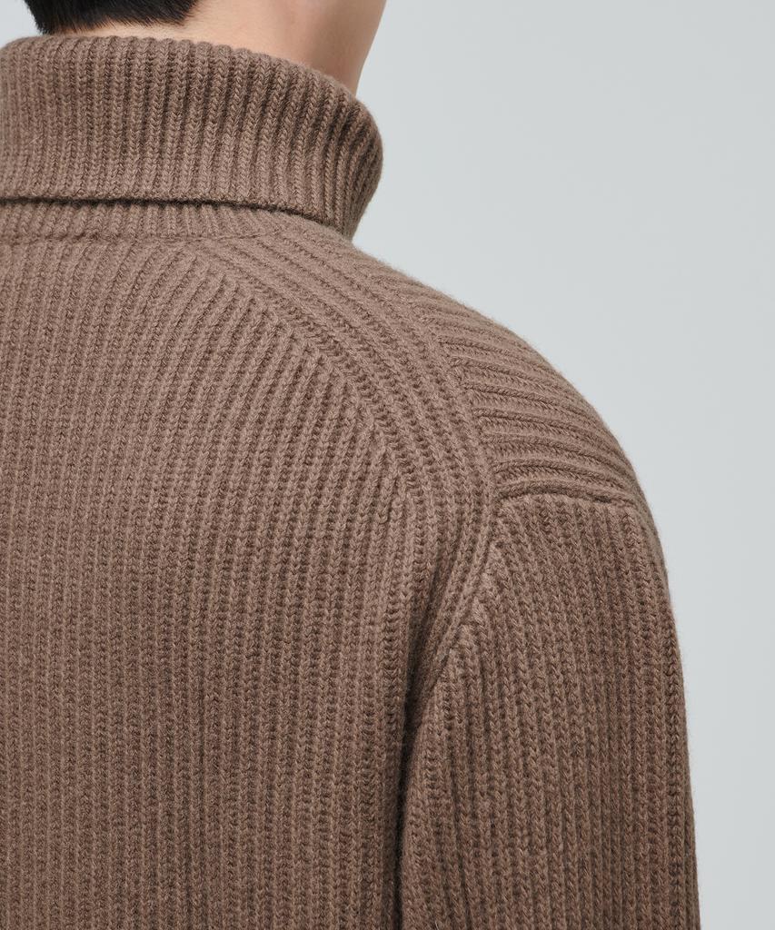 MUSINSA STANDARD Lambswool Ribbed Turtleneck Knit [Mocha]