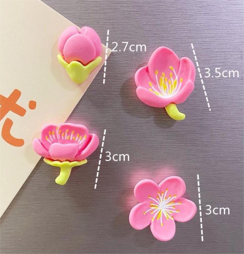 12 Stück Kühlschrankmagnet Rosa Blume Harz Dekorative Kühlschrankmagnete Kreative Whiteboard Cartoon Magnetaufkleber Aimants Frigo
