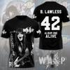 W.A.S.P Rock 3D Printing T-shirts Men Women Hip Hop Trend Short Sleeve T Shirt Y2k Tops Oversized Streetwear Men's Clothing