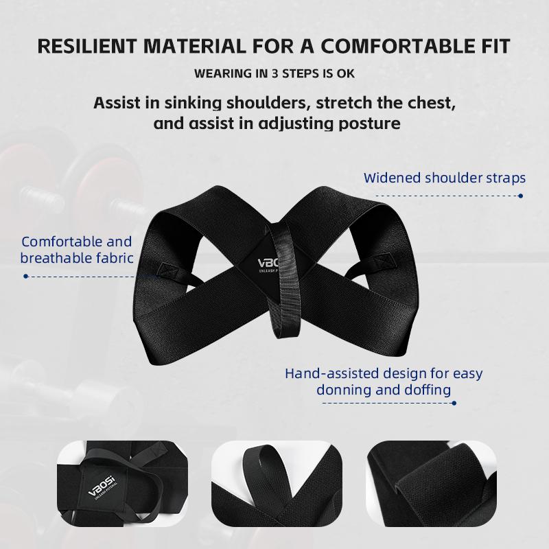 Vbosi Adjustable Posture Corrector Upper Back Support Sporty Shoulder Belt For Men Women