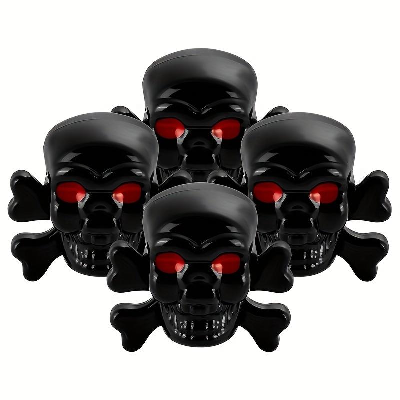 

4Pcs Bone Skull Shape Car Tire Valve Caps Dustproof Anti-Theft Caps Anti-Air Leak Fit 8V1 Standard Thread Auto Wheel Styling чорний