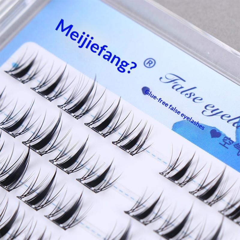 Diy Self-Adhesive Cluster Lashes 10 Rows/Box, Glue-Free Manga Style Sectioned Eyelashes Natural Look