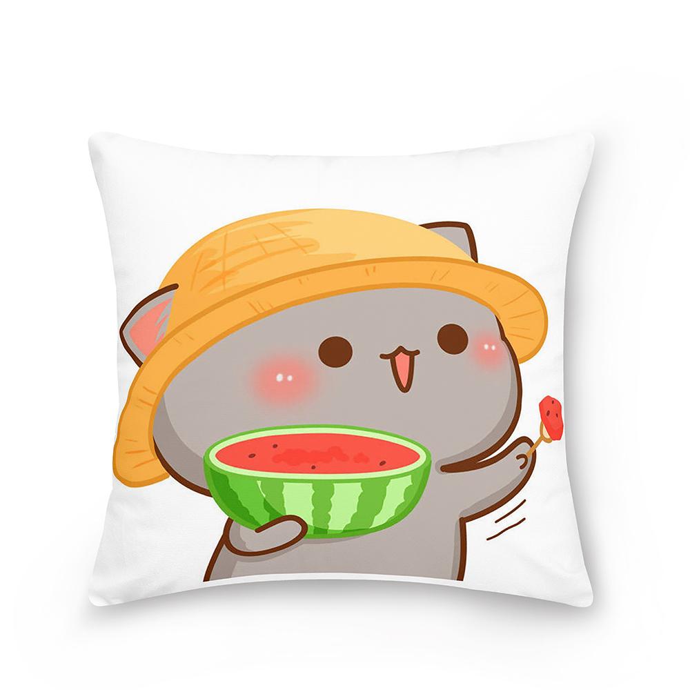 Home Peach Cat Cushion Cover Pillowcase Sofa Car Pillowcase Christmas Decoration Bedroom Living Room Pillowcase
