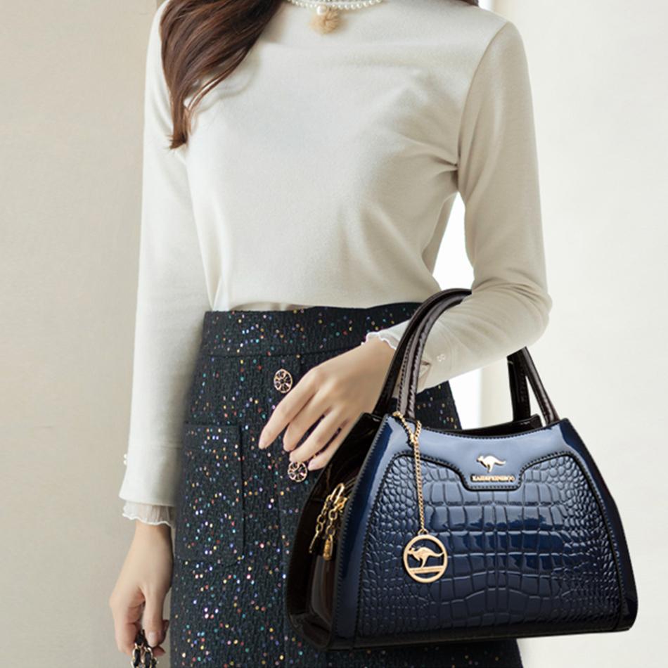 Luxury Patent Leather Handbags for Women Designer Crocodile Pattern Women's Shoulder Crossbody Bag Hobos Ladies Messenger Bags