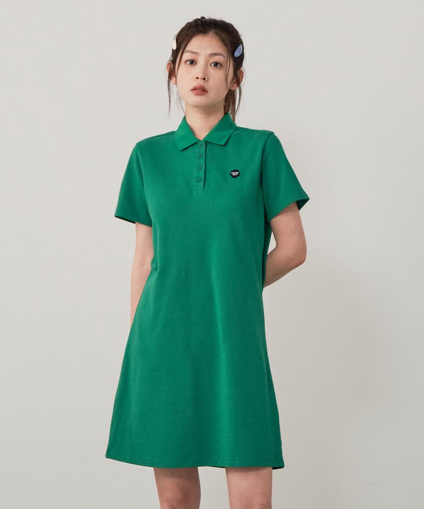 Covernat Woman Clover Heart Pique Dress Green