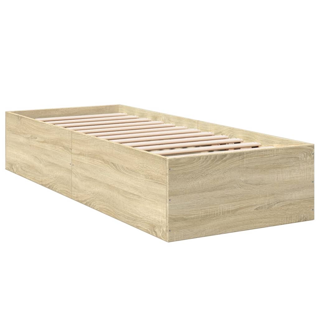 Bed Frame without Mattress Sonoma Oak 75 x 190 cm Wood Based Panel