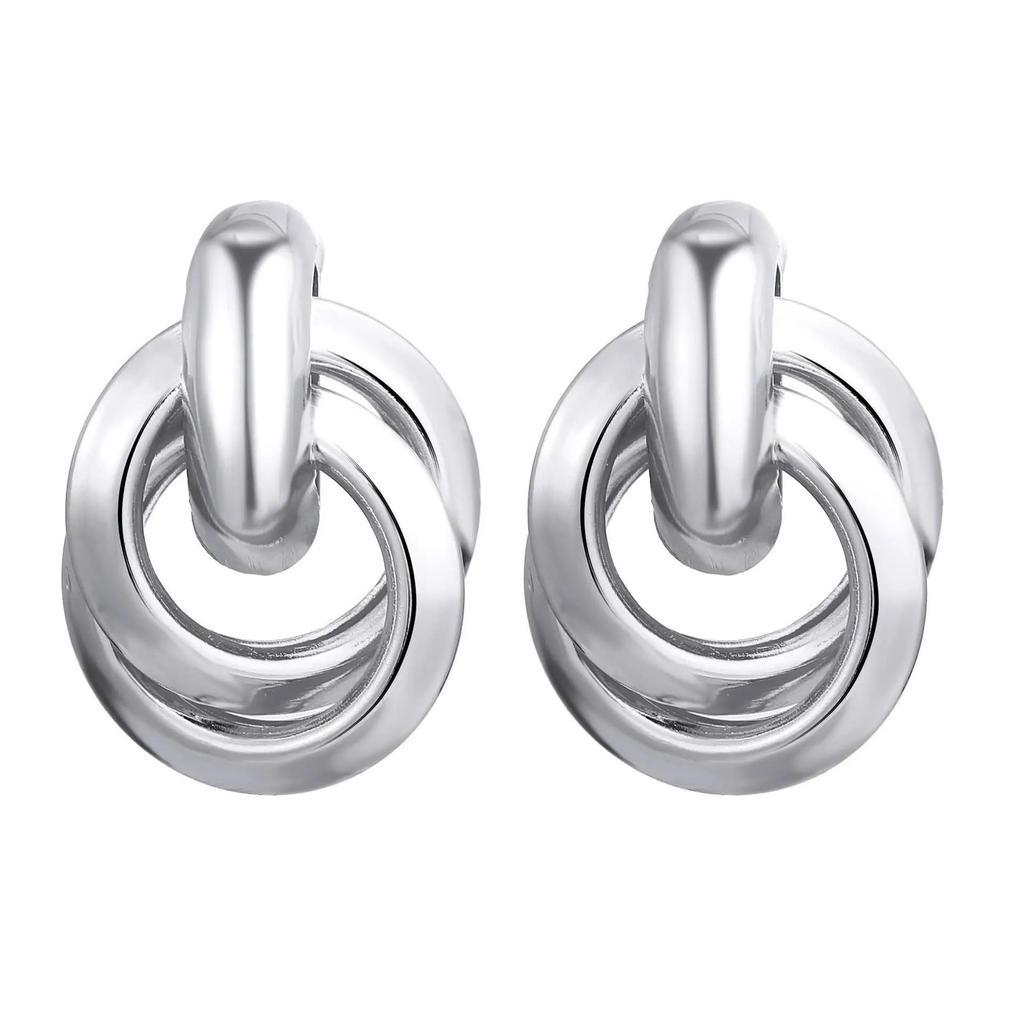 Fashion Vintage Gold U Earrings For Women Metal Earing Jewelry Trending New Korean Silver Oval Hoop Earrings