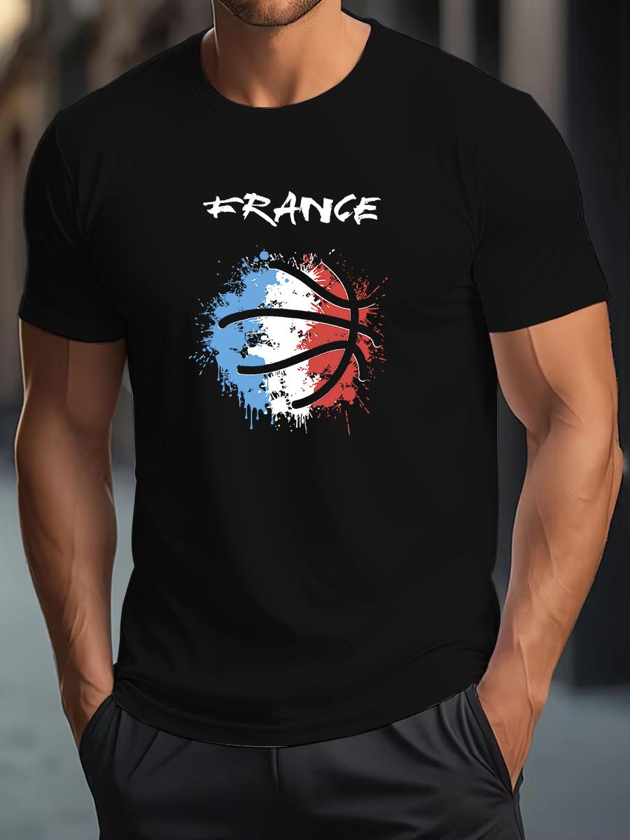

Summer Basketball Printed Mens T-shirt O-neck Short-sleeved T-shirt Trendy Top S