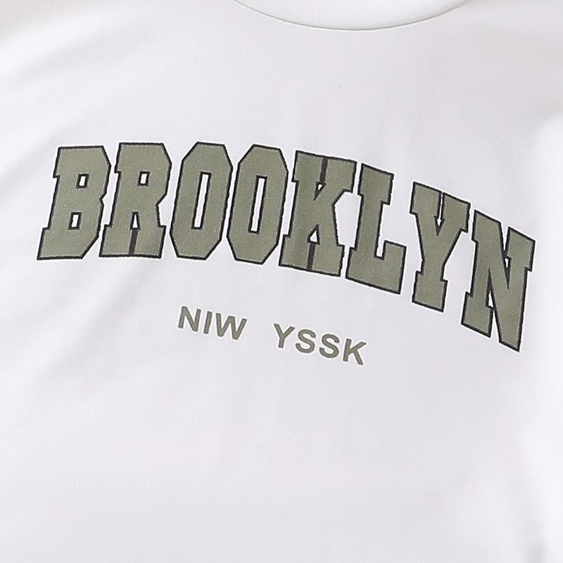 Girls' 2025 Spring Outfit: Versatile Letter Sweatshirt & Pleated Wide-Leg Cargo Pants for Big Kids