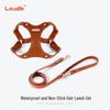 Leather Pet Dog Chest Harness, Leash, and Collar Set for Small and Medium Dogs