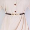Pu Leather Minimalist Waist Belt With Metal Buckle For Office And Dresses Casual