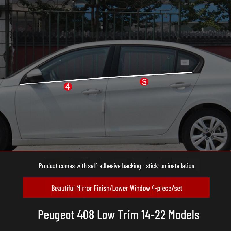 

Stainless Steel Trim for Peugeot 408 (2014-2022) and 408X (2023) Window Decorative Strip