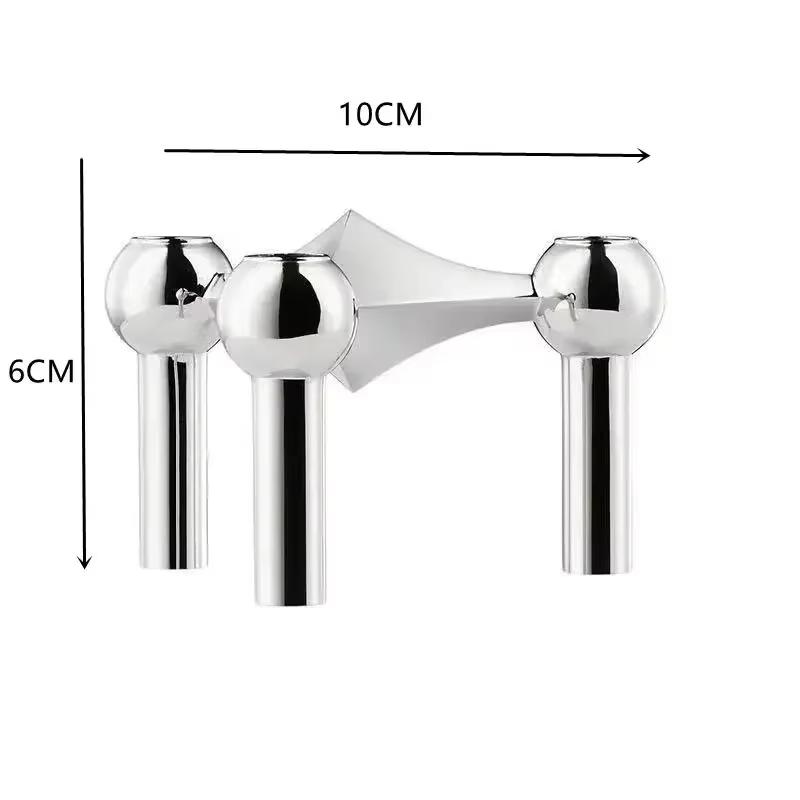 

Metal Molecular Structure Candle Holder Nordic Silver Candlestick Centerpiece Living Room Decoration Gift Home Decore Candelabra