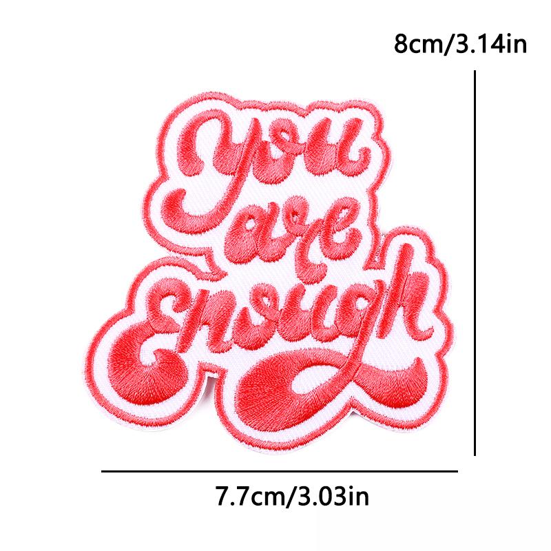 Phrase/Letter Applique Iron On Patches For Clothing Thermoadhesiv Patches On Clothes DIY Sewing Heartening Text Embroidery Patch