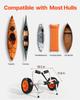Kayak Cart, 113.4 Kg Load Capacity, Foldable Kayak Trolley with 25.4 Cm Solid Rubber Tires & 1 Ratchet Strap, Paddle Board Trolley for Carrying