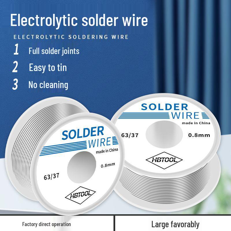 Wear-resistant Rosin Core 6337 Tin Solder Wire, Small Roll, 50g, 0.8mm & 1.0mm, Leaded
