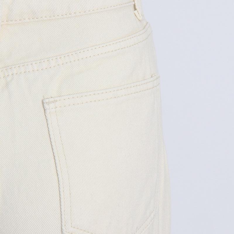 Pantalon en denim droit patchwork taille haute pour femme, effet dégradé – Collection Automne 2025